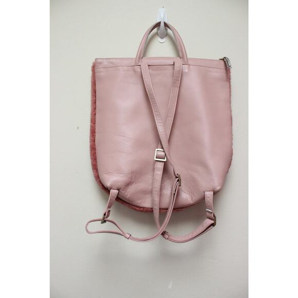 Primecut Pink Sheepskin Fur Shearling Leather Rectangle Backpack main image 4